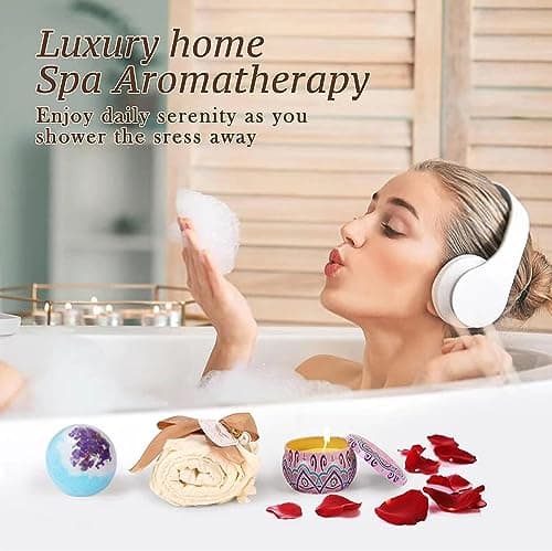 Unique Valentine's Day Baskets for Women Friendship,Happy Birthday Bath Set Relaxing Spa Gift Baskets Ideas for Women,Her,Mom, Sister, Coworker, Wife, Girlfriend,Luxury Get Well Soon Self Care Gifts for Women. - Thumbnail 3