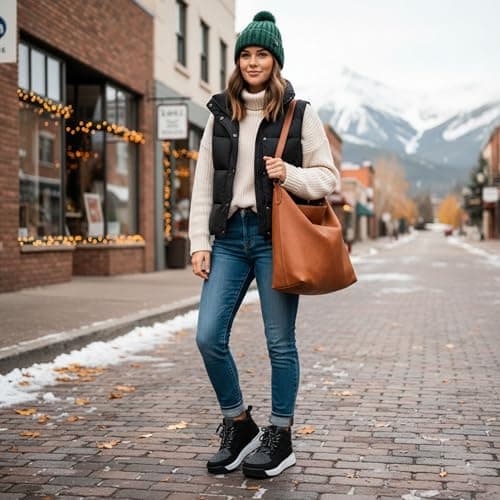 AIRHAS Women's Winter Warm Snow Boots for Women Comfortable Water-Resistant Womens Ankle Boots Fashion Booties(black,9.5) - Thumbnail 3