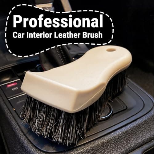 YeewayVeh Long Bristle Horse Hair Brush for Leather, Versatile Leather Cleaning Brush for Car Interior Seat, Carpet, Upholstery, Furniture and Shoes - Thumbnail 2