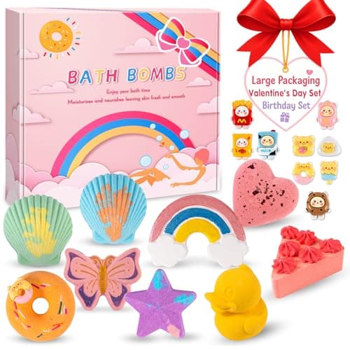 9XXL Bath Bombs Gifts Set, BusyMouth 9pc Kids Bath Bombs with Surprise Toys | Non-Toxic Bubble Bath | Birthday Gift Set for Girls & Boys Ideal Gift for Mother's Day Valentines - Image 1