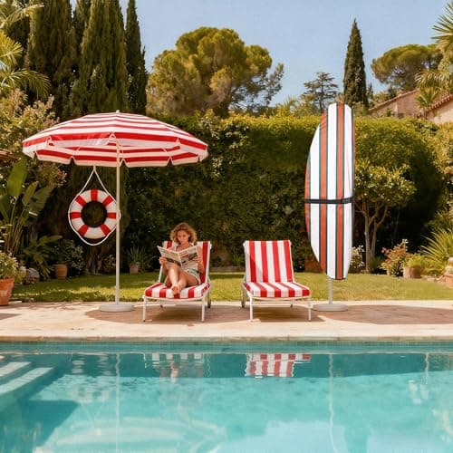 DEER LAND Patio Umbrella Cover, Waterproof Outdoor Umbrella Cover, PU-Coated Polyester Parasol Umbrella Cover with Zipper, Adjustable Strap and a Support Pole, UPF 50+ Windproof Design - Thumbnail 6