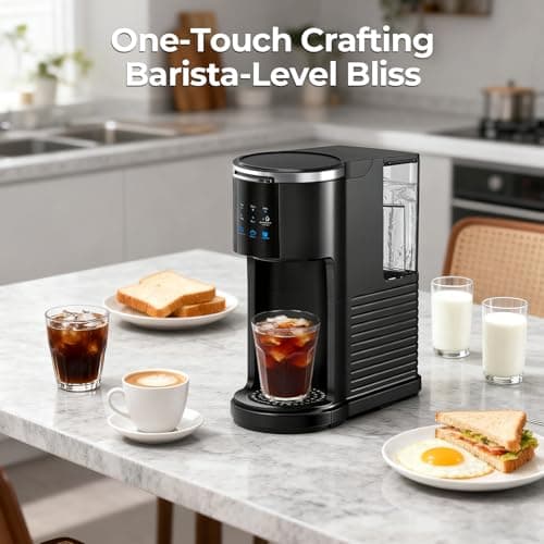 Havato Single Serve Coffee Maker for 2 in 1 K Cup Pods & Ground Coffee,6 to 14 Oz Brew Sizes,40oz Removable Water Tank,Compact Portable Coffee Machine for Home,Black - Thumbnail 6