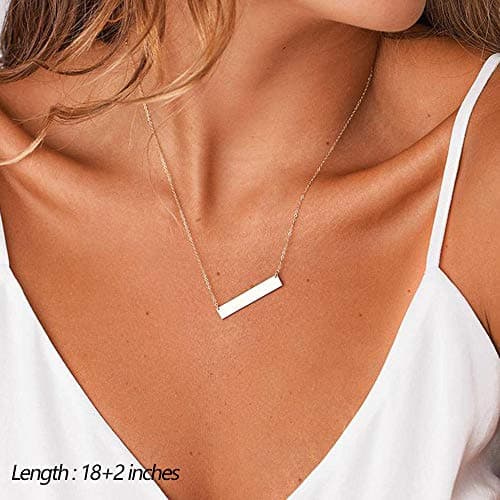 Turandoss Choker Necklaces for women Bar Hammered Disc Necklace Handmade Jewelry Layered Necklace Simple Layered Chokers for Women - Thumbnail 4