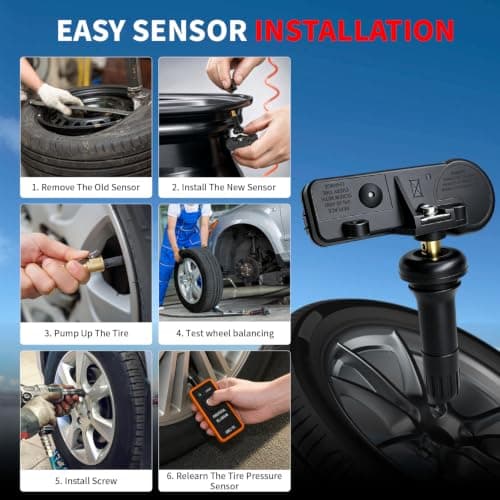 4-Pack GM TPMS Sensor, FIRSTOOL Pre-Programmed Tire Sensors, 315Mhz Tire Pressure Monitoring Sensor, TPMS Sensors Set of 4 Compatible for Chevy Silverado Buick Cadillac GMC Hummber Pontiac Saturn Saab - Thumbnail 5