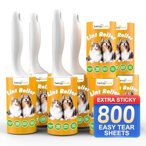 Lint Roller, 800-Sheet Extra Sticky Rollers for Pet Hair, 4 Handles, Value Pack for Dogs, Cats, Clothes, Carpet, Furniture - Image 1