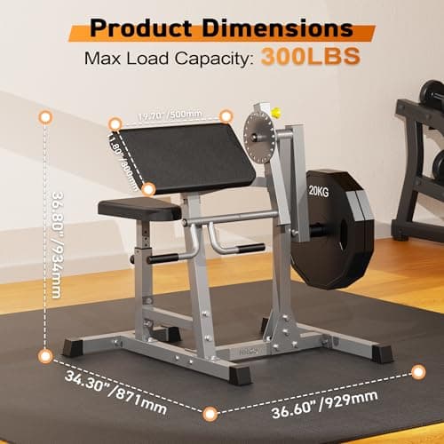 Preacher Curl Bench for Biceps and Triceps Isolation Training, with Thickened Pad, Compatible with 1" and 2" Weight Plates - Thumbnail 6
