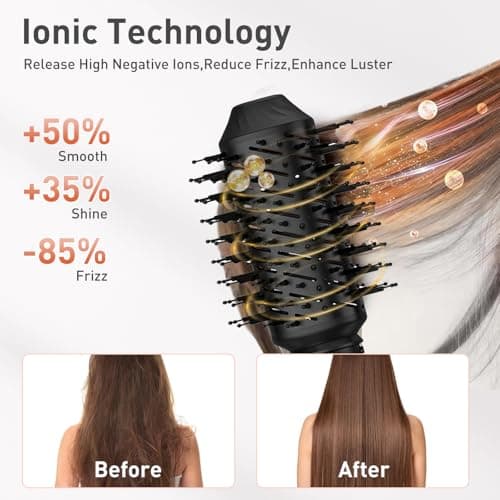 TAHSHINE Blow Dryer Brush Set,5 in 1 Hair Styler,Hair Dryer Brush Electric,Auto Wrap Curler Hair Styler,Detachable Brush Heads Comb for Straightening Automatic Curling Styling,Foldable Hair Dryer - Thumbnail 5