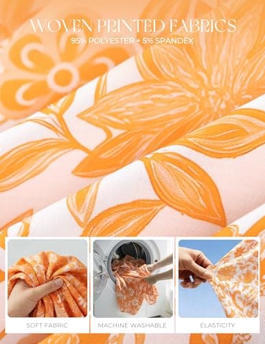 GRACE KARIN Casual Summer Dress for Women 2026 V-Neck Short Sleeve Smocked Midi Dress Yellow Floral XL - Thumbnail 3