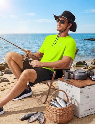 PINSPARK Workout Shirts for Men - Lightweight Crewneck Running Athletic T-Shirts Short Sleeve Quick Dry Moisture Wicking Gym Tees 2XL Neon Green - Thumbnail 6