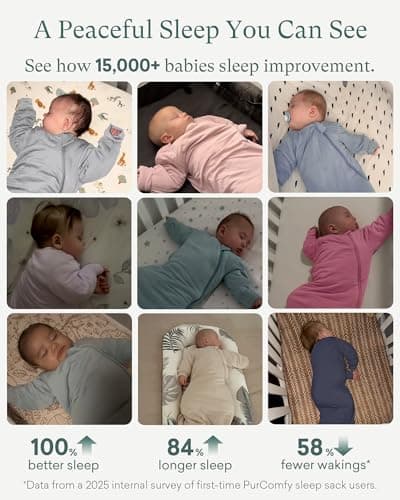 PurComfy Supersoft Long Sleeve Sleep Sack 1.0 TOG, Premium Viscose Made from Bamboo Baby Sleeping Bag 2-Way Zipper Sleep Sack with Sleeves 3-6 Month, Sage - Thumbnail 6