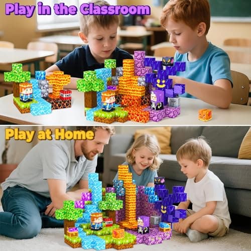 MyWodGame Magnetic Blocks Building Toys for 3 4 5 6 7 8 9 10 11 12 13 Year Old Boys Girls, Kids Magnetic Cubes Tiles Montessori Sensory Travel Magnet Toys Games Christmas Birthday Party Toddler Gifts - Thumbnail 5