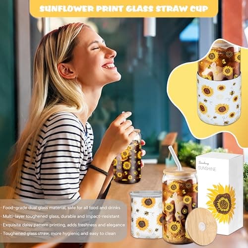 Sunflower Gift Baskets for Women, Sending Sunshine Unique Birthday Cheer Up Self Care Package, Get Well Soon Spa Gifts Set - Thinking of You Gift for Lover, Her, Girls, Women, Sister, Mom - Thumbnail 2