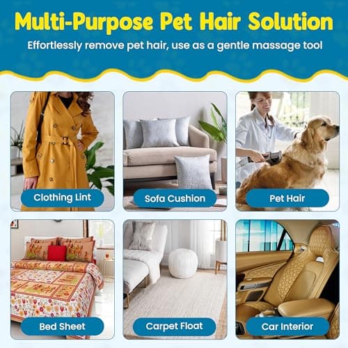 Niblomia Pet Hair Removal Glove,Pet electrostatic Hair Removal Gloves, Washable Reusable Dogs Cats Hair Grooming Tools Gloves for Furniture Bed Sheets Couch Clothes Fabric Car Seats - Thumbnail 6