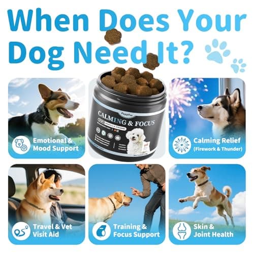 POPPAW Calming Chews for Dogs – Calming Treats for Anxiety, Stress, Separation, Travel & Thunder, Non-Drowsy Alternative to Melatonin, Calm & Focus with Chamomile & Ashwagandha, Bacon Flavor, 90Ct - Thumbnail 4