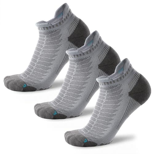 Hephatania Coolmax Performance Ankle Running Socks 3 Pairs Cushion Padded Breathable Athletic Socks for Men Women