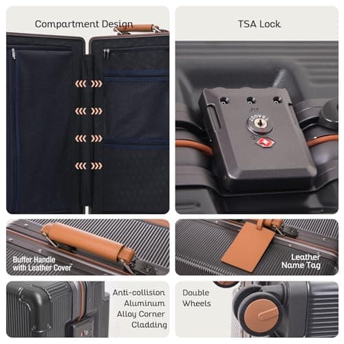 Apelila 28 Inch Checked Luggage, Hardshell Suitcase with Spinner Wheels, Wide Handle & TSA Lock, 116L Large Capacity for Family and International Travel- Cruise & Airline Approved - Thumbnail 3