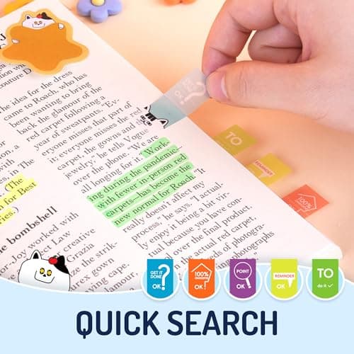 YPLUS Cat Sticky Notes Set, 440pcs Cute Planner Self-Stick Note Pads with Lined to Do List, Divider Tabs and Shaped Memos, Funny Office School Supplies, Teacher Gifts for Men Women & Cat Lovers - Thumbnail 3