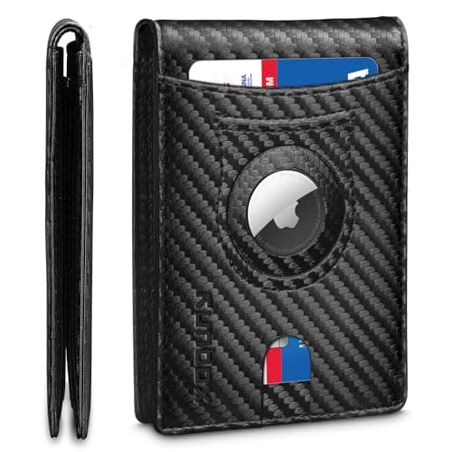 RUNBOX AirTag-Wallet-Mens-Slim-RFID Blocking Wallets Leather with Bill Compartment Air Tag Bifold Card Holder Wallet Gifts for Men Dad - Image 1