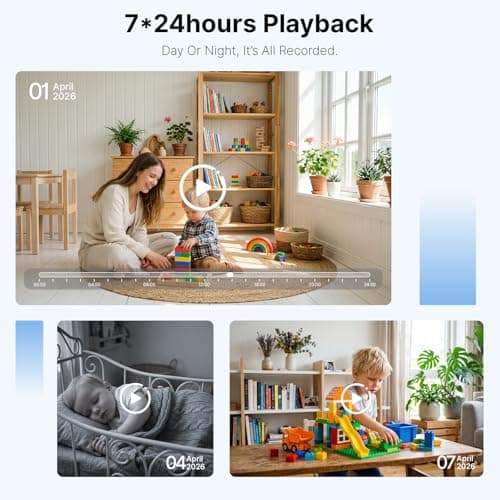 Ognee Baby Monitor with Camera and Audio, 5" IPS 2K Display, 6000mAh Battery, SD Card, Remote Pan-Tilt-Zoom, 2-Way Talk, No WiFi Needed, Night Vision, Safety Zone Alert, 24/7 Recording - Thumbnail 5