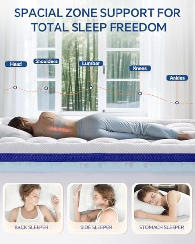 BEDELITE Twin XL Mattress Topper College Dorm Room Essentials, Dual Layer 4 Inch Memory Foam Mattress Topper, Pilow Top Mattress Pad and Premium Gel Foam Mattress, Fits Twin XL Mattress - Thumbnail 4