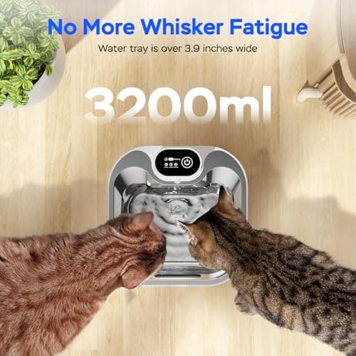 Wireless Cat Water Fountain Stainless Steel, 101oz/3.2L Cat Fountain Battery Operated, Cordless Pet Water Fountain for Cats & Dogs with Motion Sensor, Ultra Quiet Pump, Multi-Filtration - Thumbnail 4