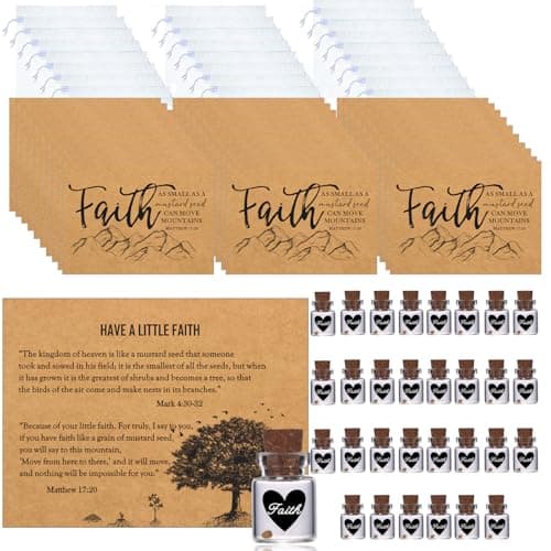 Bulk 30 Have a Little Faith Card Christian Gifts for Women, School Church Wedding Baptism Unique Christian Religious Inspirational Gifts for Women Men(Heart-30) - Image 1