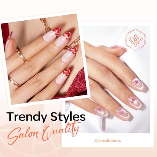 modelones Cat Eye Gel Polish Magnet for Nails, Black CatEye Magnet Tools Heart&Hole Square Powerful 3-in-1 Magnetic Pen Double Head Lollipop Magnetic Gel Polish Heart French Floral Effect Gift 10PCS - Thumbnail 6