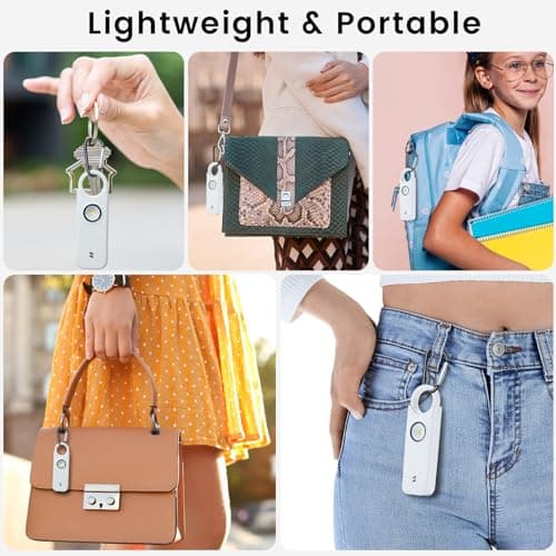 TIPSEAN Personal Safety Alarm - 135dB Ultra Loud Siren with LED Strobe Light, USB-C Rechargeable, Compact Keychain Alarm for Women/Men, Emergency Flashlight & Vibration Alert(White) - Thumbnail 3