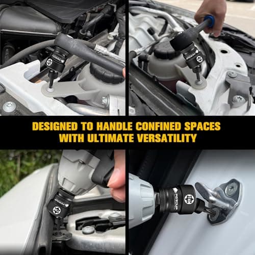 Pgroup 8PCS 1/2" Drive Universal Swivel Impact Torx Socket Set, T30-T70, CR-MO Wobble Star Sockets With Hanging Bracket for Dead Angles, Auto Repair, Mechanical Maintenance - Thumbnail 5