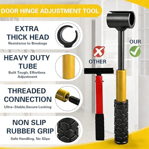 4 in 1 Door Hinge Adjustment Tool With Box, Heavy Duty Door Hinge Wrench, Multi-Size Door Gap Adjustment Tool with Non-Slip Handle, Hinge Doctor Wrench for Residential and Commercial Doors, Cabinets - Thumbnail 5