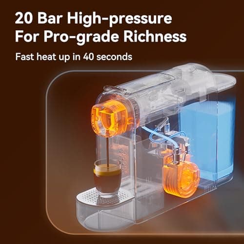 PURHUGO CHEF Mini Espresso Capsule Machine-One Cup Coffee Machine Single Serve Coffee Maker,Perfect for Small Space,20.29oz Removable Tank,Black - Thumbnail 3