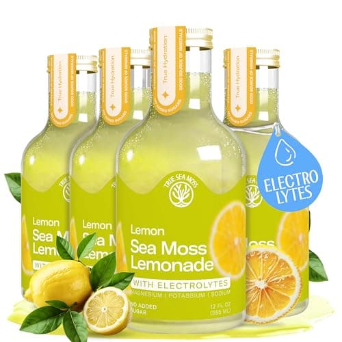 True Sea Moss Lemon Lemonade – Single Flavor Pack with Classic & Electrolyte Formula Variation – 4 × 12 fl oz Bottles – Made in USA - Image 1