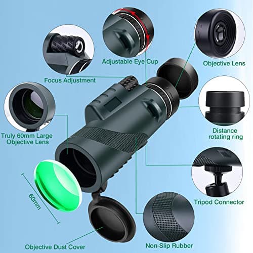 80x100 High-Power Binoculars Two-Piece Set with Phone Mount and Tripod, Featuring BAK4 Prisms and FMC-Coated Lenses Ideal for Hunting,Stargazing,Birdwatching,Wildlife Observation, Camping, and Hiking - Thumbnail 2