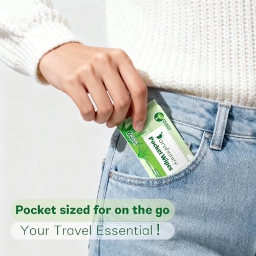 Dorahoney Unscented Wet Wipes Travel Size with Aloe Vera, Hypoallergenic Pocket Wipes for Sensitive Skin, 99% Water Moisturizing Mini Wipes Travel Essentials, 48 Count (8 Packs of 6) - Thumbnail 2