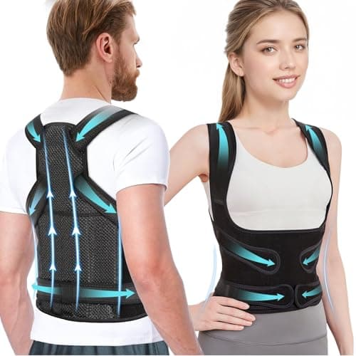 EPICGALA Posture Corrector for Women & Men – Adjustable Back Brace with Full Back Support, Shoulder Straightener for Spine Alignment, Scoliosis, Hunchback & Back Pain Relief (Black,Small) - Image 1