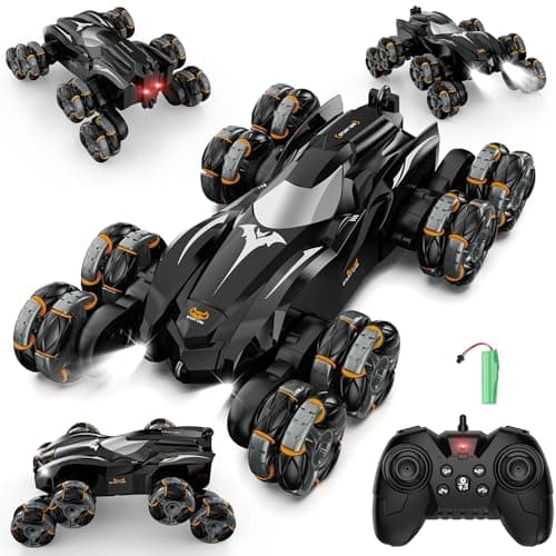 jopeaa Remote Control Car, 2.4Ghz 8WD Rc Stunt Car with Automatic Demonstration, 360° Spins, Music and LED Lights, Remote Control Cars for Boys 4 5 6 7 8-12, Christmas Birthday Gifts Toys for Boys - Image 1