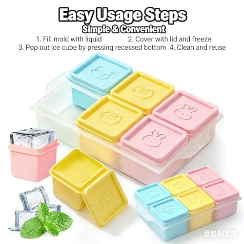 Silicone Ice Cube Trays 6 Pack with Lids BPA-Free Stackable Reusable Freezer Molds Easy Pop-Out & Clean Macaron Color for Whiskey Soup Yoghurt Meal Prep Perfect for Families Busy Professional - Thumbnail 5