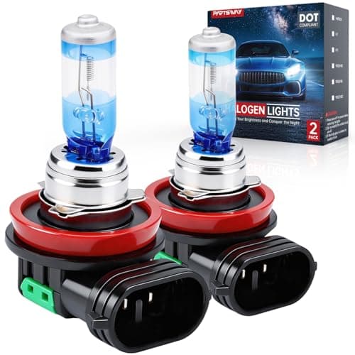 H11 Halogen Headlight Bulb, Vacuum Precision Optical Blue Film Technology, 12V 55W, 4000K Warm White, Road Legal, Direct OEM Replacement, Up to 300% Brighter, Low Beam, No Glare, Plug and Play, 2 Pack
