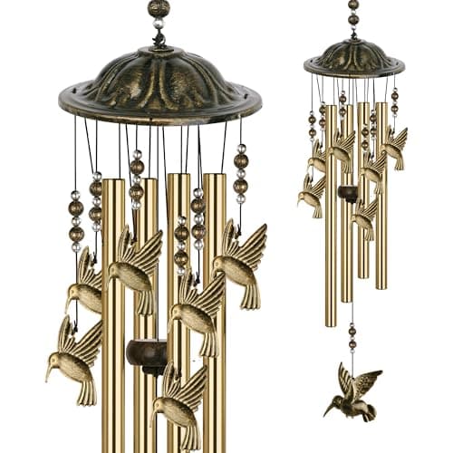 JMsuertes 35in Hummingbird Wind Chimes for Outside, Hummingbird Gifts for Women/Men, Garden/Yard Decor, Memorial/Birthday for Grandma/Mom, Durable Chimes for Outdoors - Image 1