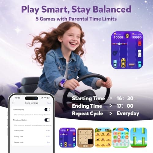Gydom Smart Watch for Kids No APP No Phone Needed, 1.83" Fitness Tracker Watch with Heart Rate/Sleep Monitor, IP68 Waterproof Pedometer, Step Counter, Puzzle Games for Girls Teens 5-16, 81 Sport Mode - Thumbnail 6