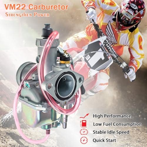 26mm VM22 Carburetor for Predator 212cc Honda GX160 GX200 196cc CT200U KT196 Moto Mini Bike and Go Kart 6.5HP Engine with 38mm Air Filter,Intake Manifold,Main Jets(Black) - Thumbnail 6