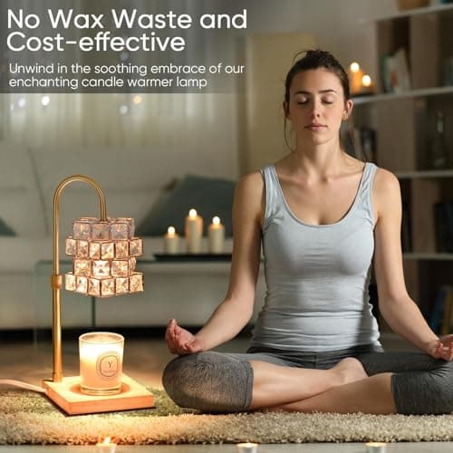 Alpharan Candle Warmer Lamp with Timer,Electric Candle Warmer Dimmable and Height Adjustable Wax Melt Warmer for Scented Wax Jar Candles,Aromatherapy Decorative Candle Heater Home Fragrance Warmer - Thumbnail 4