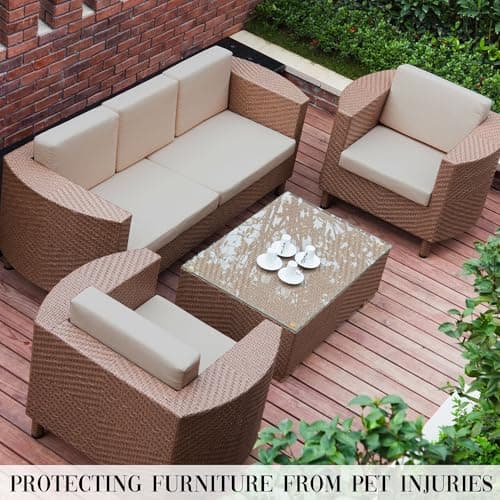 SUKAIKEQA Outdoor Cushion Covers Set,8PCS Waterproof Patio Furniture Couch Seat Slipcovers, Replacement for Sofa Sectional Chair(Cover，Only) - Thumbnail 6