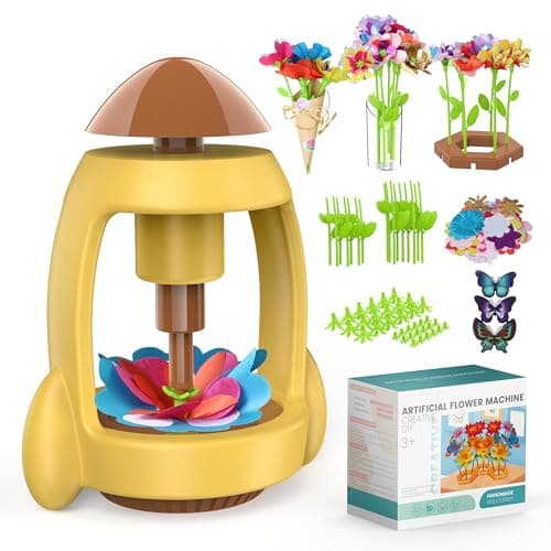 LELESUN DIY Fabric Flower Bouquets Toys, Craft Kits Toys for Kids, Flowers Market Toy, Arts & Crafts for Girls Ages 4 5 6 7 8，Educational Activity Preschool, Christmas Birthday Gift for Toddler