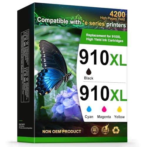 Jeostarky Remanufactured Replacement for HP 910XL Ink Cartridges Combo Pack High Yield Compatible with HP OfficeJet Pro 8015e 8025e 8035e 8010 8020 8028 8035 Series Printer (Black Cyan Magenta Yellow)