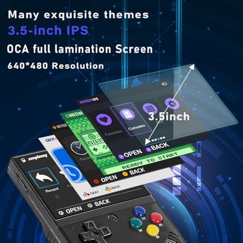 Miyoo Mini Plus with Portable Case Retro Emulator Handheld Game Console Latest Version with WiFi & RTC, 3.5’’ 640*480 IPS Screen 3000mAh Battery, White 64GB - Thumbnail 6