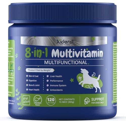 Xiderdl Dog Multivitamin with Glucosamine, Chondroitin, MSM & Probiotics – 8-in-1 Hip & Joint, Skin & Coat, Gut, Heart & Immune Health Supplement Soft Chews for Dogs – 120 Count - Image 1