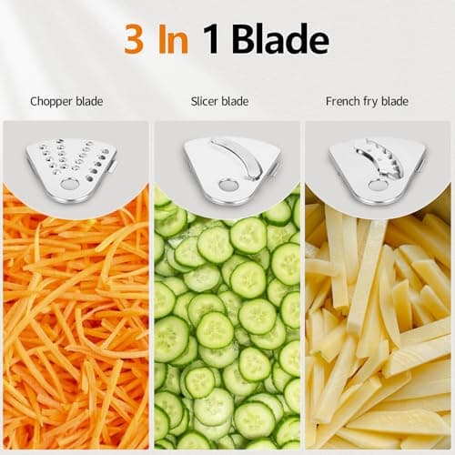 Camic 600W Food Processor, 72OZ Large Capacity Countertop Electric Vegetable Chopper with 6 Preset Programs,BPA Free, Stainless Steel Blades for Ice Crushing, Mixing, Chopping,Clicing - Thumbnail 2