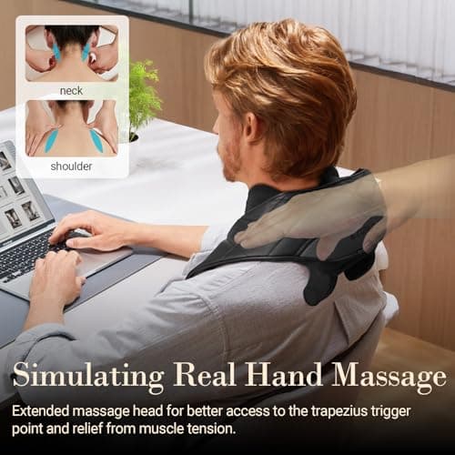 CuPiLo Cordless Neck Massager FSA Eligible HSA Store, Upgarded Deep Tissue Kneading Shoulder Massager with Heat, Electric Shiatsu Massager Pillow for Neck and Shoulder, Gifts for him her - Thumbnail 4