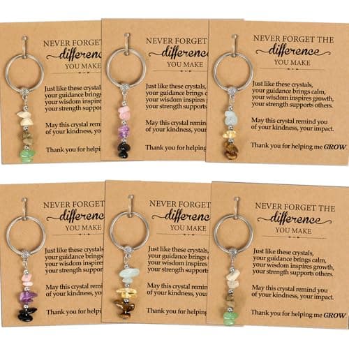 Parma77 6 PCS Teacher Appreciation Gifts Bulk,Crystal Teacher Keychain Gift with Meaning Cards, Teacher Gifts for Appreciation Week Graduation End of Year Valentines Christmas - Image 1